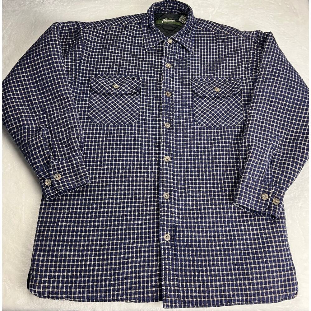 Penmans Vintage Blue Plaid Insulated Button Down Shirt Jacket Men's Size Medium